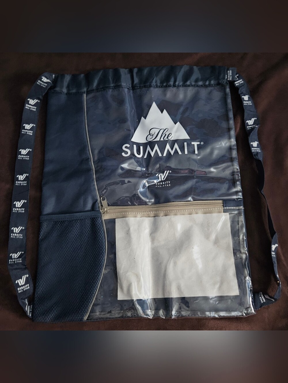 The Summit Clear Navy Drawstring Backpack